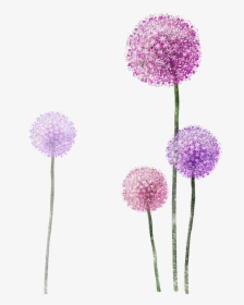 Watercolor Purple Flower Painting Dandelion Free Frame - Dandelion Png, Transparent Png, Transparent PNG