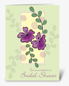 Purple Flowers Bridal Shower Invite Greeting Card - Malva, HD Png Download, Transparent PNG