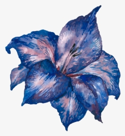 Hand Painted Blue Purple Flowers Png Transparent - Chinese Hibiscus, Png Download, Transparent PNG