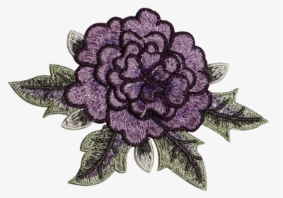 Small Purple Flower Embroider Patch For Simple Fashion - Dahlia, HD Png Download, Transparent PNG