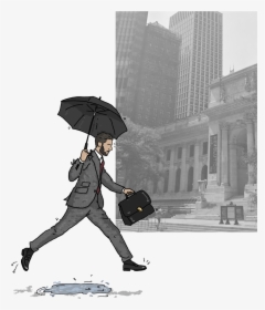 Lawyer Jumping A Puddle - Umbrella, HD Png Download, Transparent PNG
