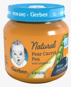 Gerber Natural 2nd Foods Pear Carrot Pea - Jar Gerber Baby Food, HD Png Download, Transparent PNG
