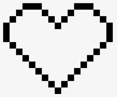 Top Images For Zelda Heart Pixel Art Minecraft On Picsunday - Pixel Heart Black And White, HD Png Download, Transparent PNG