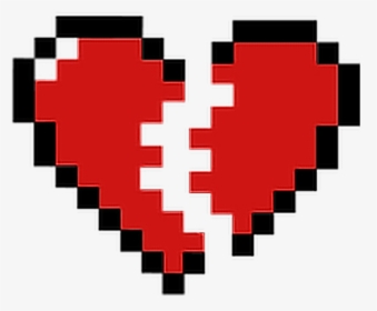 Red Pixelated Broken Heart Redheart Brokenheart Freetoe - 8 Bit Heart Png, Transparent Png, Transparent PNG