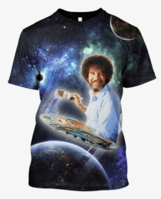 3d Bob Ross Painting Galaxy Tshirt - Bob Ross Galaxy Shirt, HD Png Download, Transparent PNG