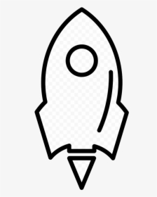 Rocket Ship Variant With Circle Outline Comments Clipart - Rocket Clip Art Black And White, HD Png Download, Transparent PNG