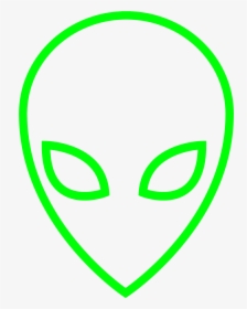Download Green Outline Of A Alien Head - Circle, HD Png Download, Transparent PNG