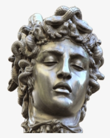 Head Of Medusa With Closed Eyes - Medusa Head Statue, HD Png Download, Transparent PNG