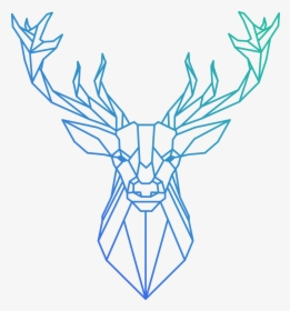 Reindeer Polygon Geometry - Deer Geometric Png, Transparent Png, Transparent PNG