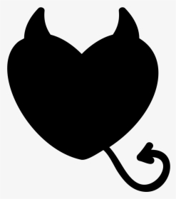 Heart With Tail And Horns - Evil Black Heart Png, Transparent Png, Transparent PNG