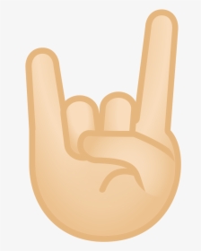 Sign Of The Horns Light Skin Tone Icon - Meaning Of Horns Emoji, HD Png Download, Transparent PNG