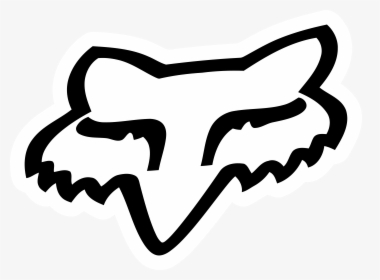 Fox Racing Logo, Head, White Black Logo Png - Fox Racing, Transparent Png, Transparent PNG