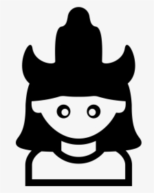 Woman With A Hat With Two Horns - Menina Png Preto, Transparent Png, Transparent PNG