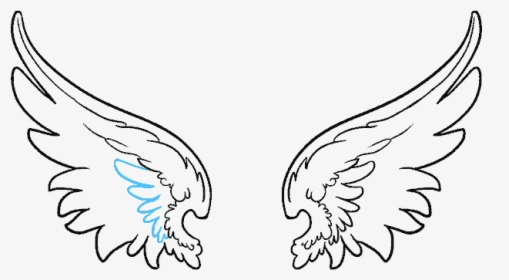 How To Draw Angel Wings In A Few Easy Steps - Cartoon Angel Wing Png, Transparent Png, Transparent PNG