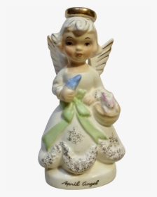 Ucagco April Angel Halo Birthday Girl With Bunny Rabbit - Figurine, HD Png Download, Transparent PNG