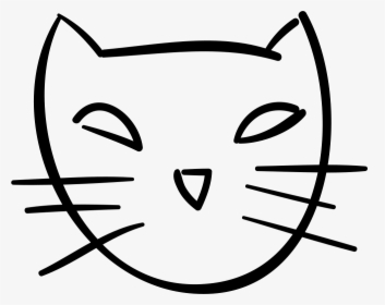 Halloween Cat Face Outline - Cat Face Outline Png, Transparent Png, Transparent PNG