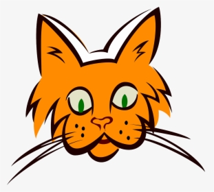 Cat, Face, Orange, Ears, Fur, Whiskers - Whisker Clipart, HD Png Download, Transparent PNG