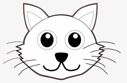 Draw A Cartoon Cat - Cat Face To Color, HD Png Download, Transparent PNG