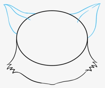 How To Draw Cat Face - Fluffy Cat Face Drawing, HD Png Download, Transparent PNG