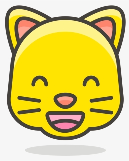 097 Grinning Cat Face With Smiling Eyes - Cat Emoji Drawing, HD Png Download, Transparent PNG