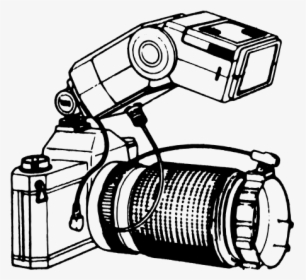 Old Camera With Attached Flash Vector - Camera, HD Png Download, Transparent PNG