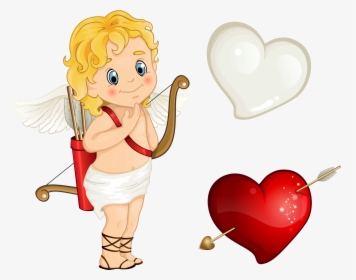 Beautiful Cupid With Hearts Png Clipart - Cupid, Transparent Png, Transparent PNG