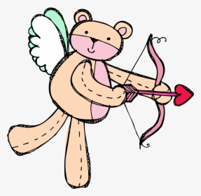 Cupid With Arrow Val Bear Valentines - Bear Cupid Png, Transparent Png, Transparent PNG
