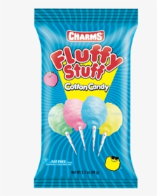 Charms Fluffy Stuff Cotton Candy - Charms Cotton Candy Lollipops, HD Png Download, Transparent PNG
