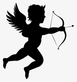 Angel, Arrow, Bow, Cartoon, Cherub, Chubby, Cupid - Cupid Silhouette Png, Transparent Png, Transparent PNG