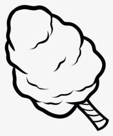 Candy Coloring Pages - Cotton Candy Clipart Black And White, HD Png Download, Transparent PNG