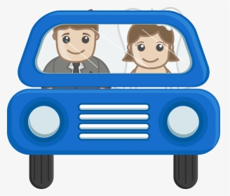 Couple Going In Car Cartoon Vector Png Clipart - Couples In Car Png, Transparent Png, Transparent PNG