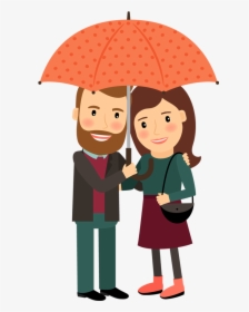 Clipart Umbrella Couple - Couple Cartoon Png Love, Transparent Png, Transparent PNG