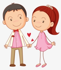 Valentines Day People Images Png - Cartoon Couple Holding Hands, Transparent Png, Transparent PNG