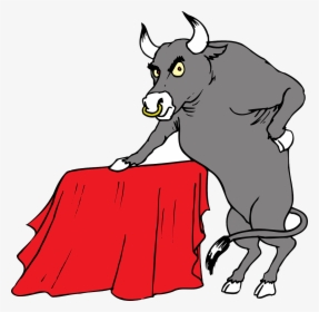 Bull With Red Cape Svg Clip Arts - Bull Seeing Red Cartoon, HD Png Download, Transparent PNG