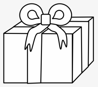 Gift, Black And White Wrapping Paper, Ribbon - Gift Cartoon Black And White, HD Png Download, Transparent PNG