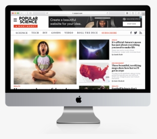 Website Home Page Computer Screen - Popular Science, HD Png Download, Transparent PNG