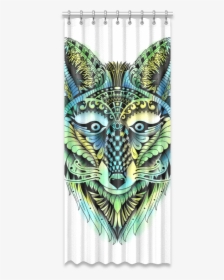 Water Color Ornate Foxy Wolf Head Ornate Drawing Window - Tiger, HD Png Download, Transparent PNG