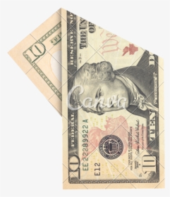 Vector Free Stock Ten Dollar Bill Clipart - Folded Ten Dollar Bill, HD Png Download, Transparent PNG