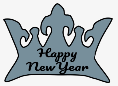 Crown, Silver, Happy New Year Lettering, HD Png Download, Transparent PNG