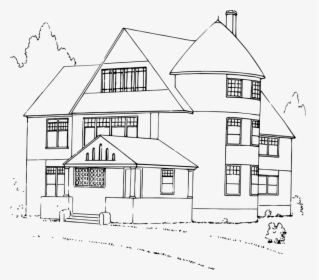 Shed,estate,house - Big House Clipart Black And White, HD Png Download, Transparent PNG