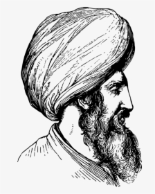 Art,monochrome Photography,facial Hair - Turban Black And White Clipart, HD Png Download, Transparent PNG