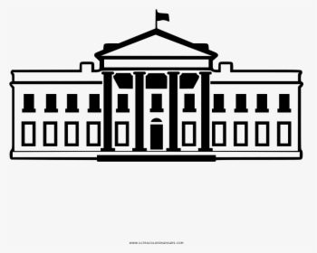 White House Coloring Page - White House Clipart Black And White, HD Png Download, Transparent PNG