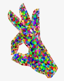 Prismatic Low Poly Ok Perfect Hand Sign Emoji 2 Clip - Ok Hand Sign Art, HD Png Download, Transparent PNG