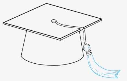 How To Draw Graduation Cap - Graduation Cap Hat Drawing, HD Png Download, Transparent PNG