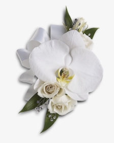 White Wedding Flowers Png - Phalaenopsis Orchid Wrist Corsage, Transparent Png, Transparent PNG