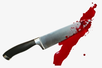 Knife Blood Stabbing Cutting Blade - Knife With Blood Png, Transparent Png, Transparent PNG