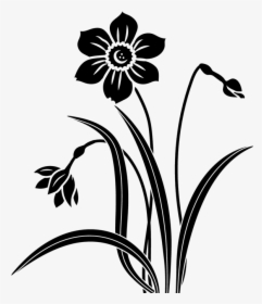 Svg Black And White Flowers Png Pinterest - Black Flowers Vector Png, Transparent Png, Transparent PNG