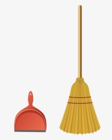 Broom Cleaning Illustration Cartoon Image - Broom And Dustpan Clipart Transparent Background, HD Png Download, Transparent PNG