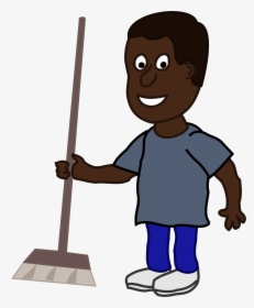 African Man With Broom Clip Arts - Man With Broom, HD Png Download, Transparent PNG