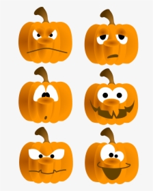 Free Set Of Six Funny Pumpkin Faces Clip Art - Silly Pumpkin Faces Clipart, HD Png Download, Transparent PNG
